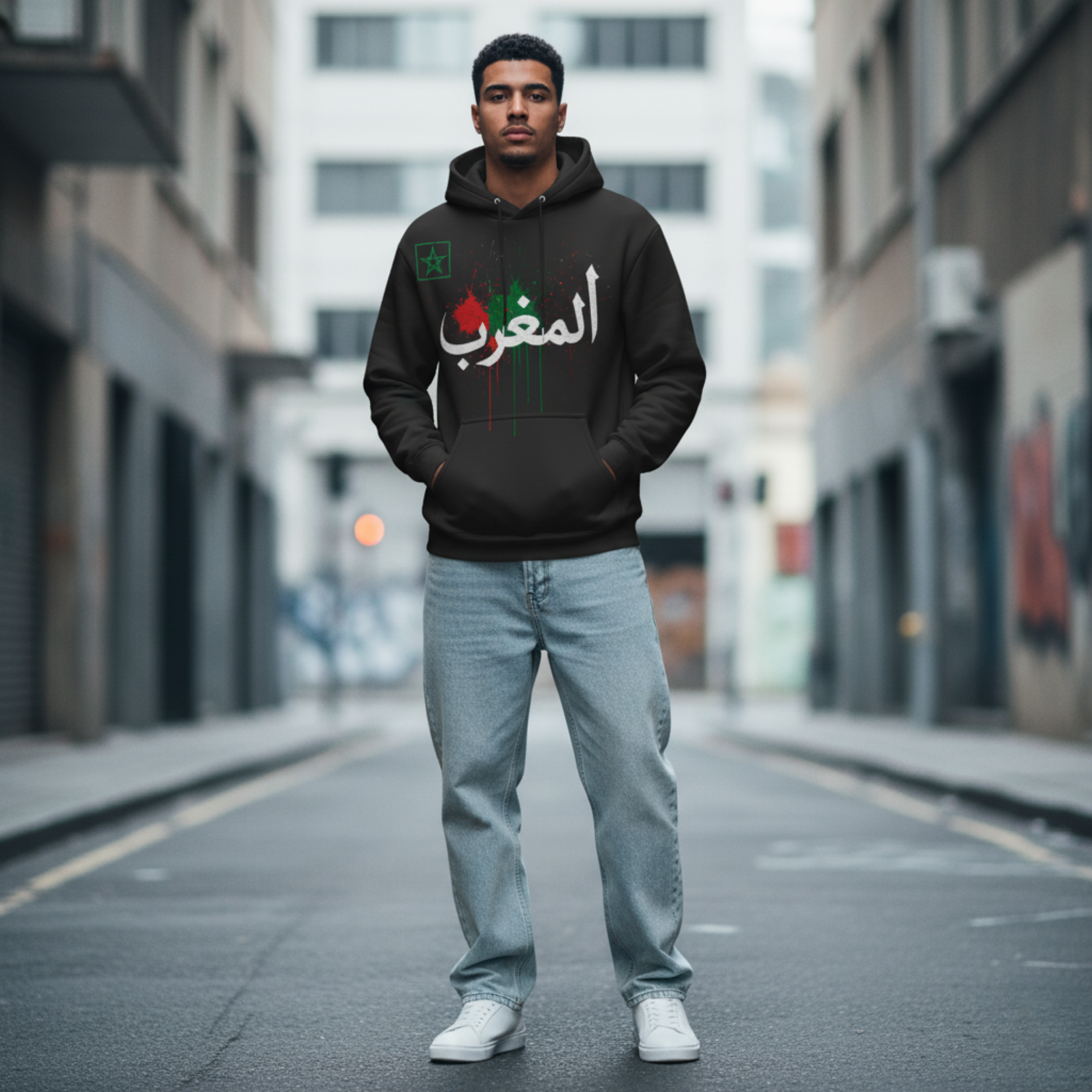 Hoodie المغرب Drip Edition - Noir