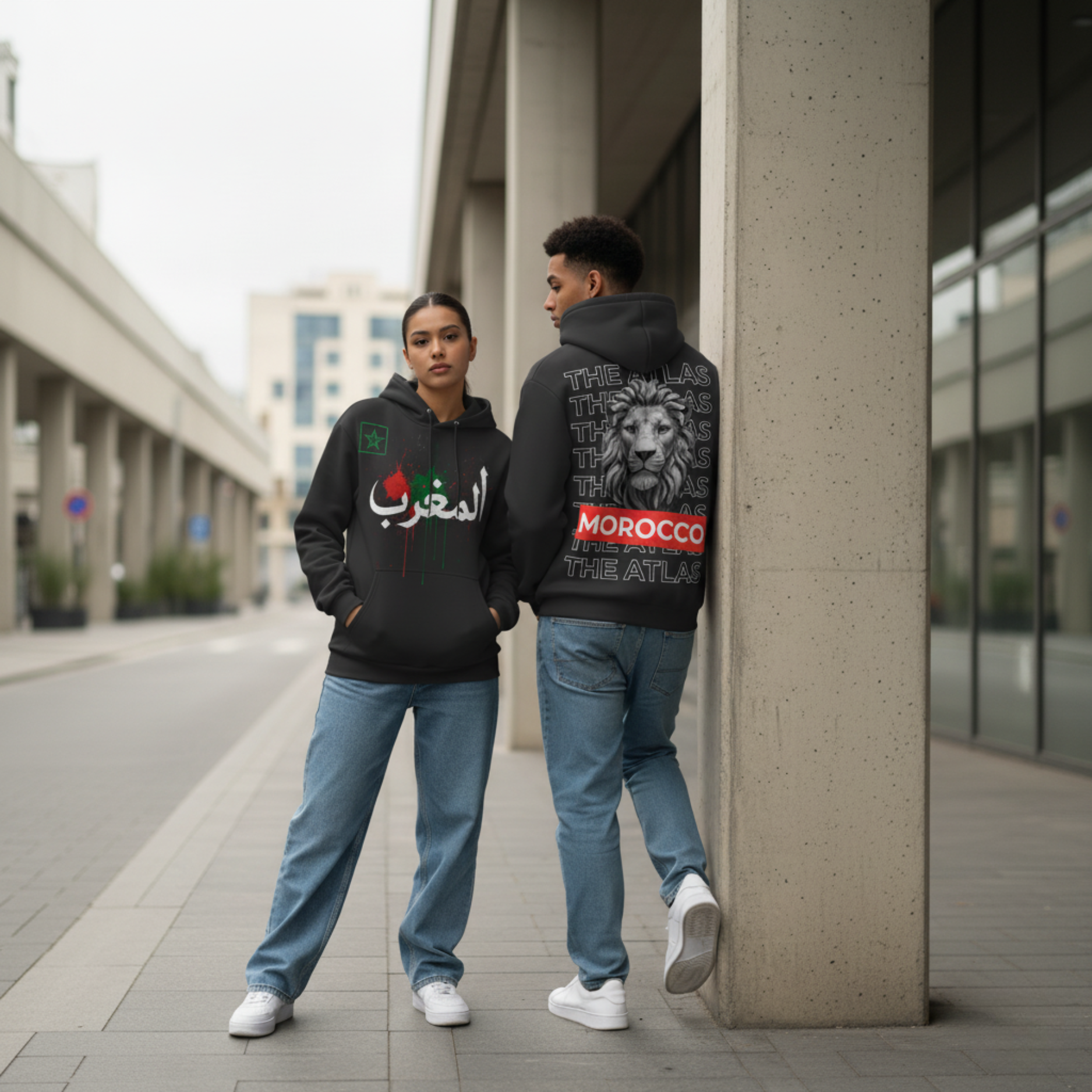 Hoodie المغرب Drip Edition - Noir