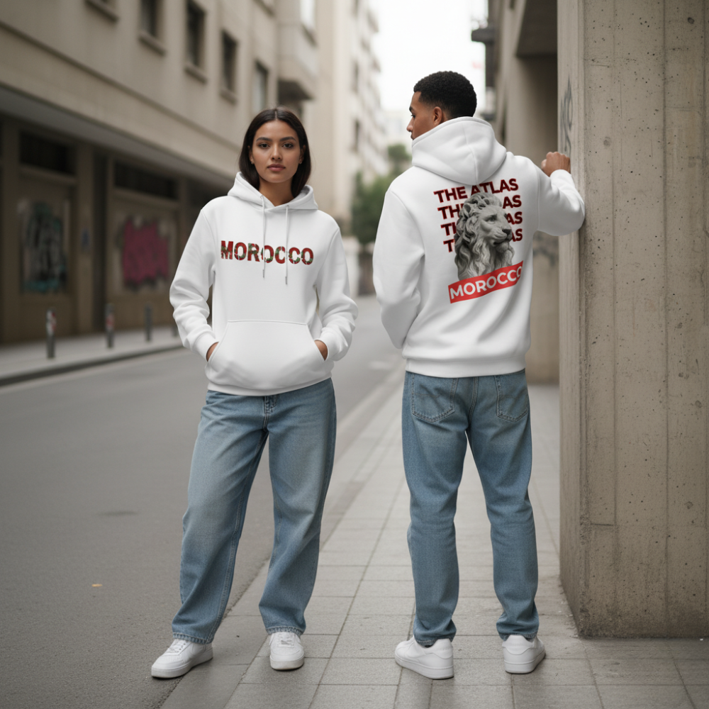 Hoodie The Atlas Sculpture - Blanc